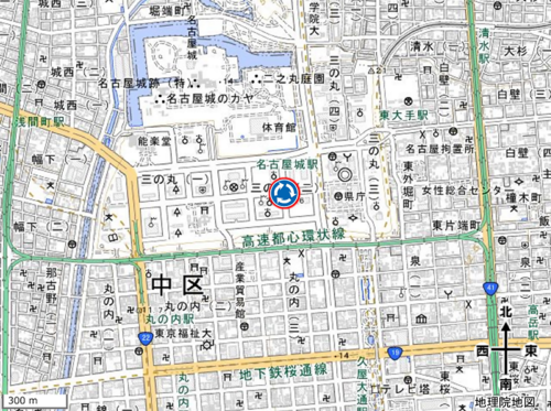 地図:中区三の丸交差点位置図