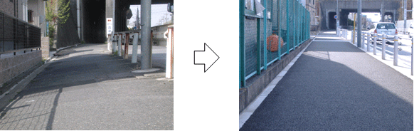 写真：横断勾配改善の例