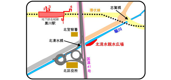 地図:親水広場位置
