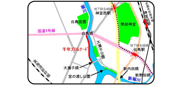 地図:千年プロムナード位置
