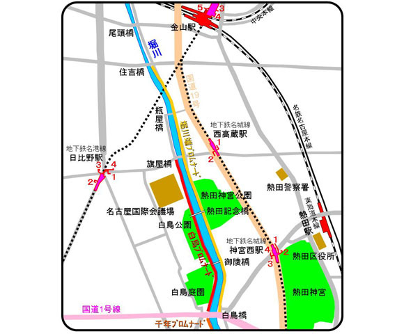 地図:白鳥プロムナード位置