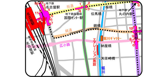 地図:エアレーション施設位置図