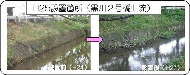 写真:平成25年度に黒川2号橋の上流に設置しました