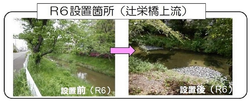 写真:令和6年度に辻栄橋上流に設置しました