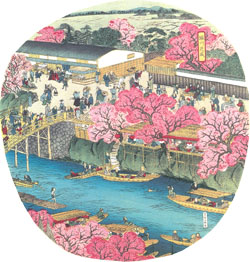 堀川花盛(名古屋名所団扇絵集・市博物館所蔵)の写真