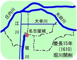 地図:開削当時の堀川