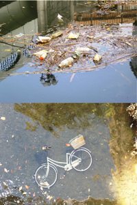 写真:堀川のゴミ