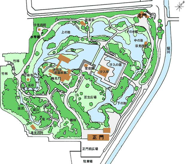 地図：白鳥庭園案内図