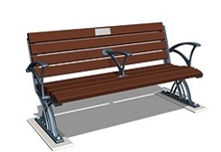 イラスト:名城公園・中村公園Aタイプ(背付きベンチ)