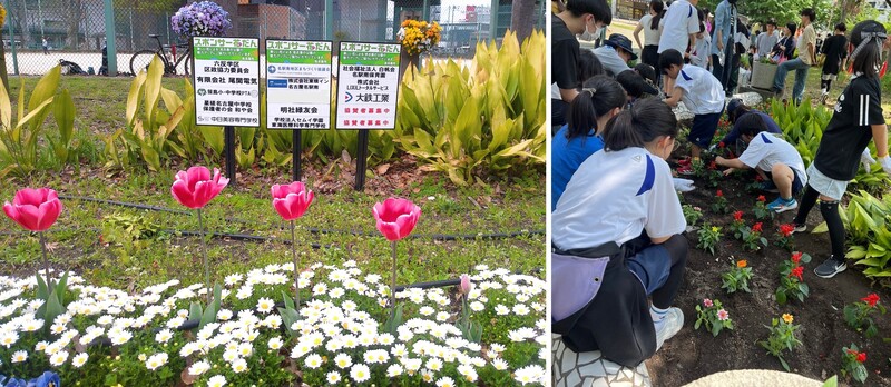 写真:六反公園花壇