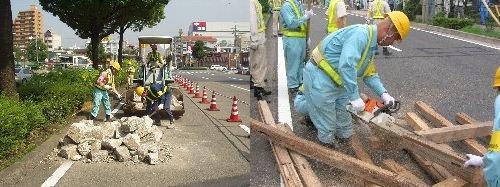 障害物除去訓練の様子の写真