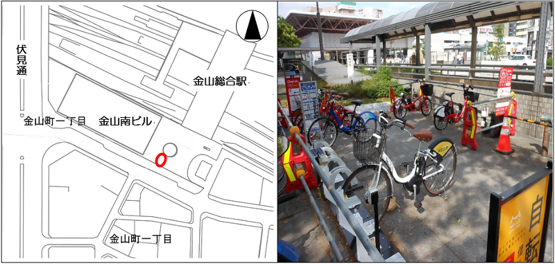 金山駅南駅前広場ステーション地図と写真