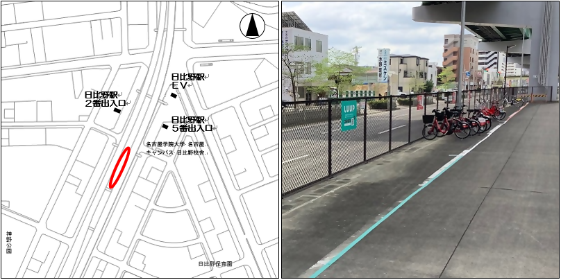 日比野駅高架下ステーション地図と写真
