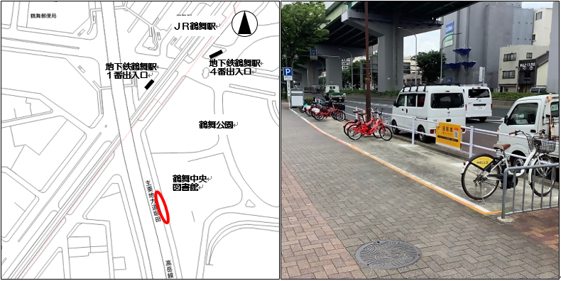 鶴舞公園西ステーション地図と写真