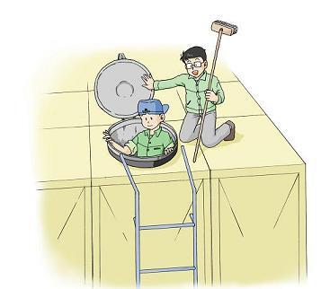 イラスト:年に一度は貯水槽の清掃を