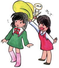 イラスト:帽子の共用は避けましょう