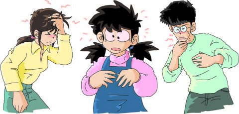 症状のある人のイラスト