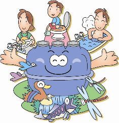 浄化槽を使用しているイラスト