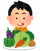 野菜が好きな子どものイラスト