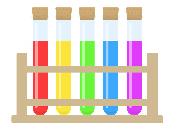 カラフルな試験管のイラスト
