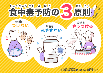 写真:「食中毒予防の3原則」のリーフレット