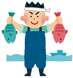 魚屋さんのイラスト