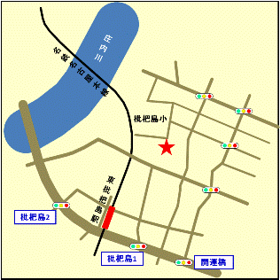地図：枇杷島学区女性会朝市の位置図