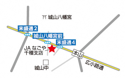 JAなごや千種支店朝市の地図