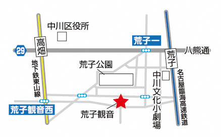 荒子観音寺の地図