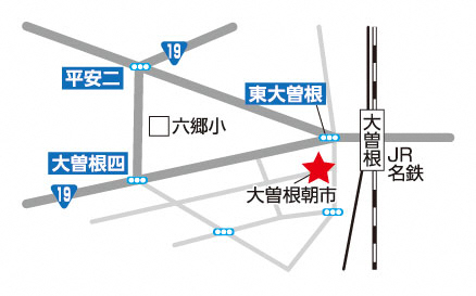 大曽根朝市の地図