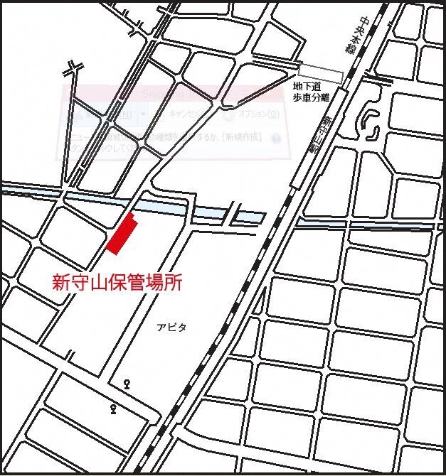 地図：新守山保管場所