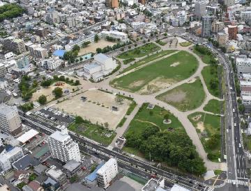 川名公園の航空写真