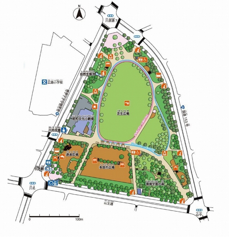 川名公園の地図