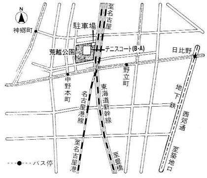 荒越公園テニスコートの地図