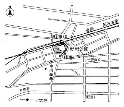 野田公園野球場の地図