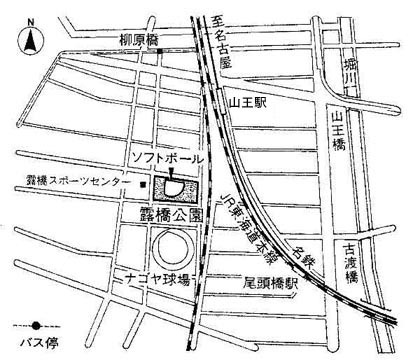 露橋公園野球場の地図