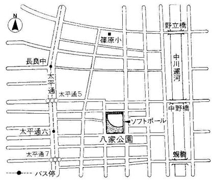 八家公園野球場の地図
