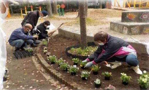 愛護会活動の写真です。