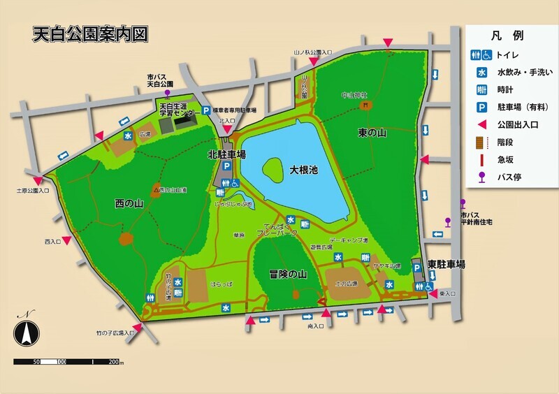 地図：天白公園の案内図