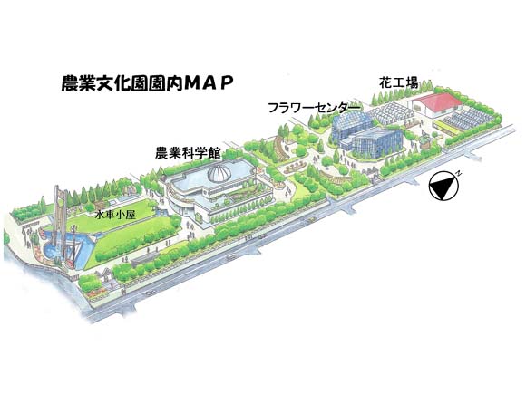 イラスト：農業文化園の園内MAP