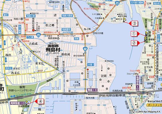 地図：野鳥観察館に隣接する環境学習施設の位置図