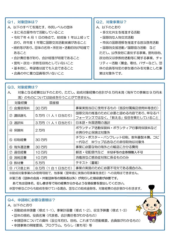 写真：国際交流活動助成（裏）