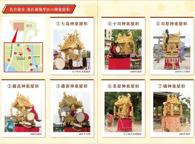 写真：名古屋市港区南陽学区の各地域の神楽屋形