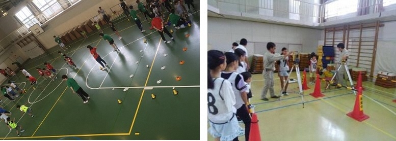 写真:大学によるニュースポーツ体験、地元企業によるお仕事体験