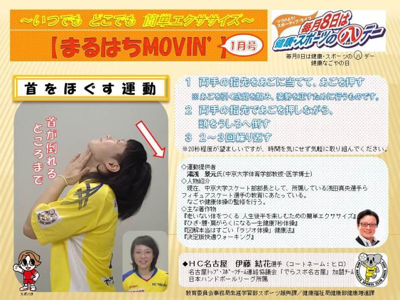 写真:首をほぐす運動(2015年1月)