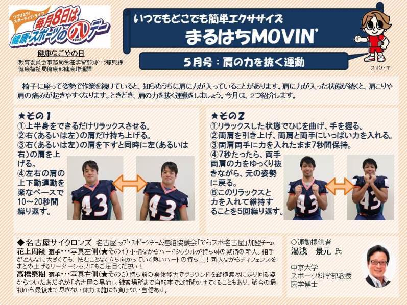 写真:肩の力を抜く運動(2016年5月)