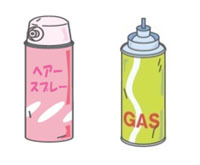 イラスト：ヘアスプレー・ガスボンベ