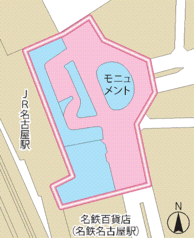 地図:都市計画道路3・3・19号広井線のうち旧大名古屋ビル北面の延長面から名鉄ビル北面の延長面に至る区間及びこれに面する地域