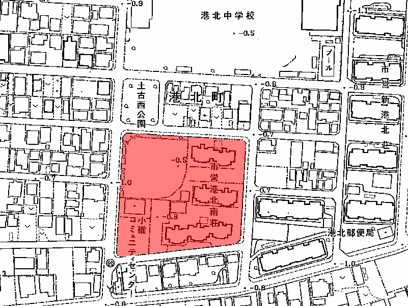 地図：市営　港北南荘