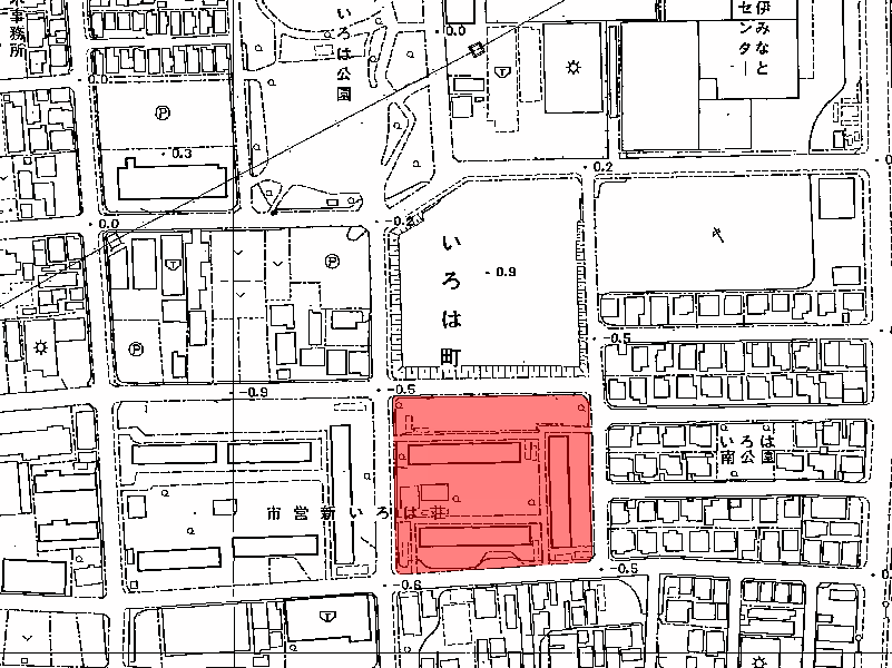 地図：市営新いろは荘(東)